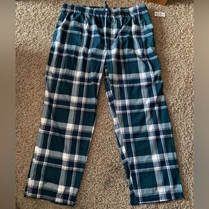 NEW-Open Trails Men's Dark Green Plaid Pants With Pockets